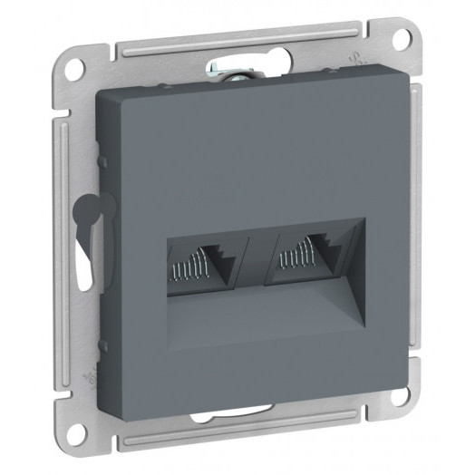 ATLASDESIGN РОЗЕТКА двойная компьютерная RJ45+RJ45, кат.5E, механизм, ГРИФЕЛЬ, ATN000785