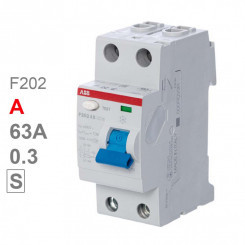 УЗО ABB F202 A S-63/0.3 63А 300mA (А) селективный  2CSF202201R3630